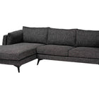 Baxton Studio Cantu Modern Gravel Twill Fabric Left Facing Sectional Sofa