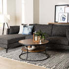 Baxton Studio Cantu Modern Gravel Twill Fabric Left Facing Sectional Sofa