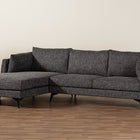 Baxton Studio Cantu Modern Gravel Twill Fabric Left Facing Sectional Sofa