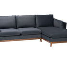 Baxton Studio Linanas Modern Dark Grey Fabric Right Facing Sectional Sofa