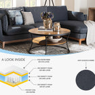 Baxton Studio Linanas Modern Dark Grey Fabric Right Facing Sectional Sofa