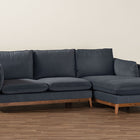 Baxton Studio Linanas Modern Dark Grey Fabric Right Facing Sectional Sofa