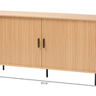 Baxton Studio Lucia Fluted Wood Sideboard - Mid-Century Modern Buffet Cabinet with Sliding Tambour Doors, 55" Wide
