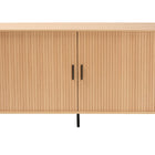 Baxton Studio Lucia Fluted Wood Sideboard - Mid-Century Modern Buffet Cabinet with Sliding Tambour Doors, 55" Wide