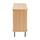 Baxton Studio Lucia Fluted Wood Sideboard - Mid-Century Modern Buffet Cabinet with Sliding Tambour Doors, 55" Wide