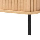 Baxton Studio Lucia Fluted Wood Sideboard - Mid-Century Modern Buffet Cabinet with Sliding Tambour Doors, 55" Wide