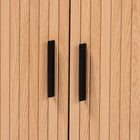 Baxton Studio Lucia Fluted Wood Storage Cabinet - Mid-Century Modern Sideboard with Sliding Tambour Doors, 35" Wide