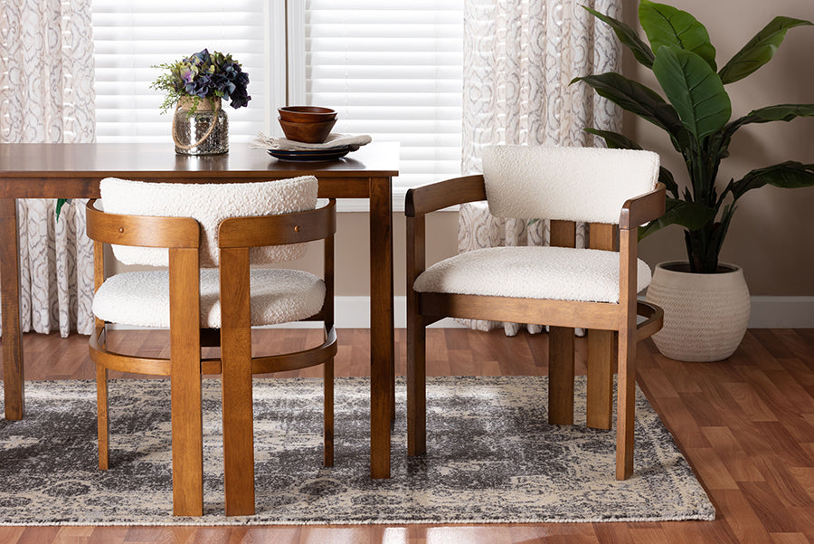 Baxton Studio Carice Modern Cream Boucle Dining Chair