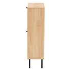 Baxton Studio Remus Wood Shoe Cabinet - 12-Pair Shoe Storage Organizer with 2 Flip Doors, Boho-Chic Compact Hallway or Entryway Furniture