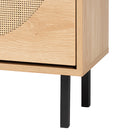 Baxton Studio Remus Wood Shoe Cabinet - 12-Pair Shoe Storage Organizer with 2 Flip Doors, Boho-Chic Compact Hallway or Entryway Furniture