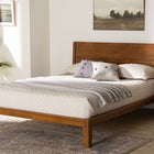 Baxton Studio Aldith Japandi Walnut Brown Toolless Assembly Queen Platform Bed
