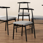 Baxton Studio Arnold Modern Industrial Grey Fabric and Metal Dining Chair