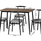 Baxton Studio Arnold Modern Industrial Grey Fabric and Metal Dining Set