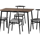 Baxton Studio Arnold Modern Industrial Grey Fabric and Metal Dining Set