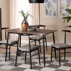 Baxton Studio Arnold Modern Industrial Grey Fabric and Metal Dining Set
