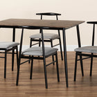 Baxton Studio Arnold Modern Industrial Grey Fabric and Metal Dining Set
