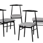 Baxton Studio Arnold Modern Industrial Grey Fabric and Metal Dining Chair