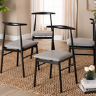 Baxton Studio Arnold Modern Industrial Grey Fabric and Metal Dining Chair