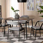 Baxton Studio Orrin Modern Industrial Grey Fabric and Metal Dining Set