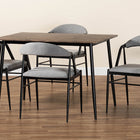 Baxton Studio Orrin Modern Industrial Grey Fabric and Metal Dining Set