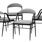 Baxton Studio Orrin Modern Industrial Grey Fabric and Metal Dining Chair
