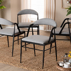 Baxton Studio Orrin Modern Industrial Grey Fabric and Metal Dining Chair
