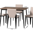 Baxton Studio Bishop Industrial Beige Fabric and Metal Dining Set