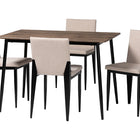 Baxton Studio Bishop Industrial Beige Fabric and Metal Dining Set