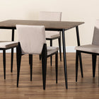 Baxton Studio Bishop Industrial Beige Fabric and Metal Dining Set