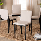 Baxton Studio Bishop Industrial Beige Fabric and Metal Dining Chair