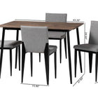 Baxton Studio Bishop Industrial Grey Fabric and Metal Dining Set