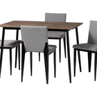 Baxton Studio Bishop Industrial Grey Fabric and Metal Dining Set
