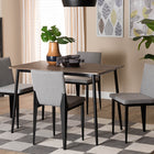 Baxton Studio Bishop Industrial Grey Fabric and Metal Dining Set