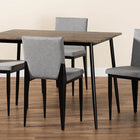 Baxton Studio Bishop Industrial Grey Fabric and Metal Dining Set