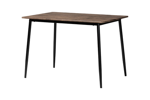 Baxton Studio Dalair Industrial Rustic Brown Wood and Metal Dining Table