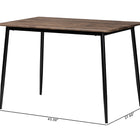 Baxton Studio Dalair Industrial Rustic Brown Wood and Metal Dining Table
