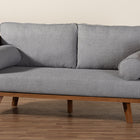 Baxton Studio Uriel Mid-Century Modern Grey Boucle Fabric Sofa