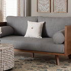 Baxton Studio Uriel Mid-Century Modern Grey Boucle Fabric Sofa