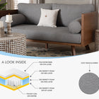 Baxton Studio Uriel Mid-Century Modern Grey Boucle Fabric Sofa