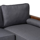 Baxton Studio Harleson Mid-Century Modern Grey Fabric and Walnut Brown Wood Right Facing Sectional Sofa