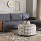 Baxton Studio Harleson Mid-Century Modern Grey Fabric and Walnut Brown Wood Right Facing Sectional Sofa
