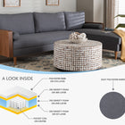 Baxton Studio Harleson Mid-Century Modern Grey Fabric and Walnut Brown Wood Right Facing Sectional Sofa