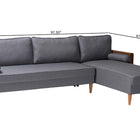 Baxton Studio Harleson Mid-Century Modern Grey Fabric and Walnut Brown Wood Right Facing Sectional Sofa