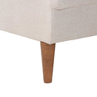 Baxton Studio Harleson Mid-Century Modern Beige Fabric and Walnut Brown Wood Right Facing Sectional Sofa
