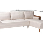 Baxton Studio Harleson Mid-Century Modern Beige Fabric and Walnut Brown Wood Right Facing Sectional Sofa