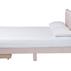 Baxton Studio Elora Modern Light Pink Pleated Velvet Queen Size Storage Bed