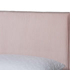 Baxton Studio Elora Modern Light Pink Pleated Velvet Queen Size Storage Bed