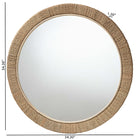 bali & pari Geralyn Japandi Natural Seagrass Round Wall Mirror