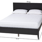 Baxton Studio Primrose Mid-Century Black Fluted Wood Queen Size Platform Bed