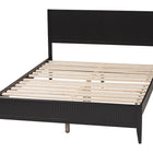 Baxton Studio Primrose Mid-Century Black Fluted Wood Queen Size Platform Bed